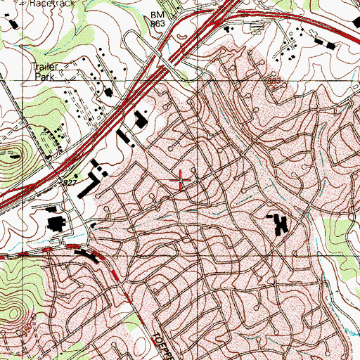 Topographic Map of City of Live Oak, TX