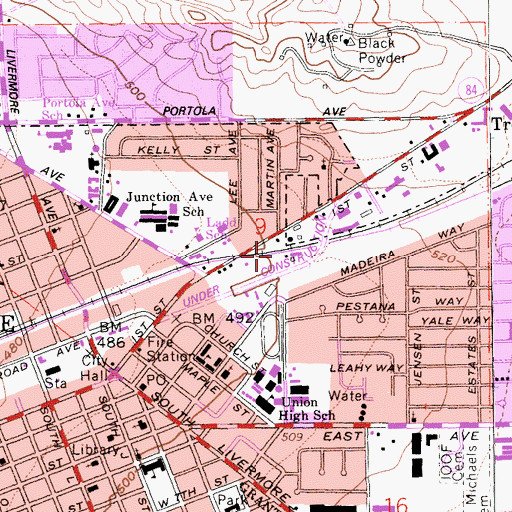Topographic Map of City of Livermore, CA