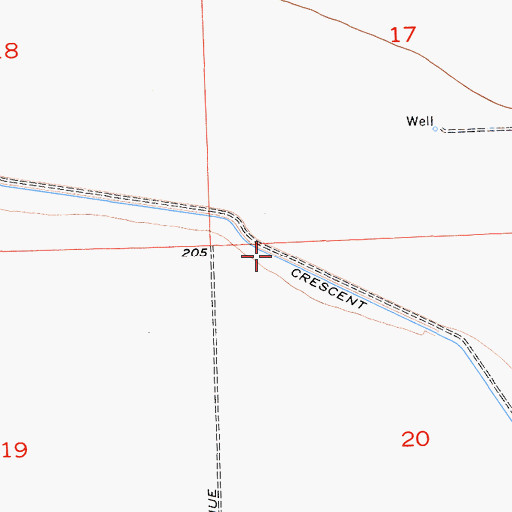Topographic Map of Crescent Ditch, CA