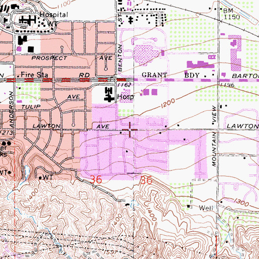 Topographic Map of City of Loma Linda, CA
