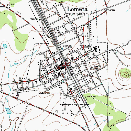 Topographic Map of City of Lometa, TX