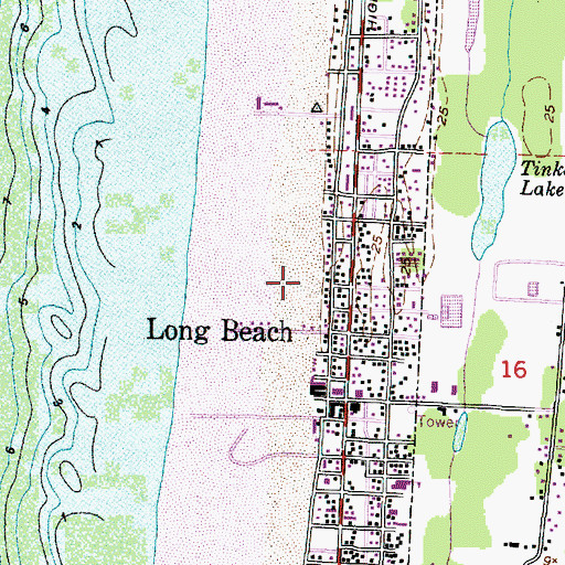 Topographic Map of City of Long Beach, WA