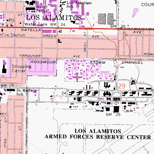 Topographic Map of City of Los Alamitos, CA