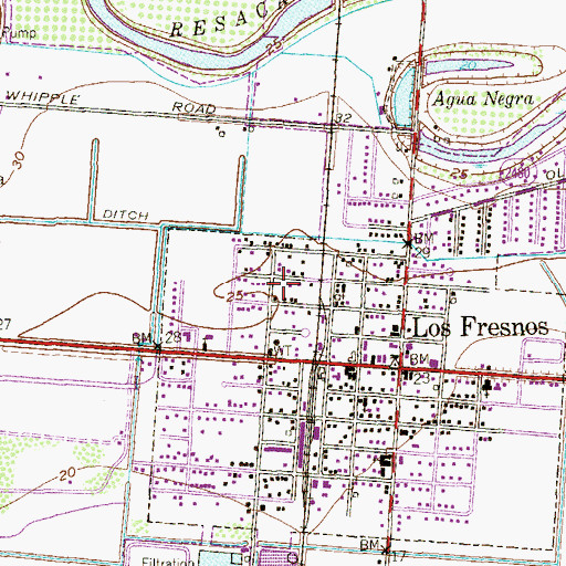 Topographic Map of City of Los Fresnos, TX