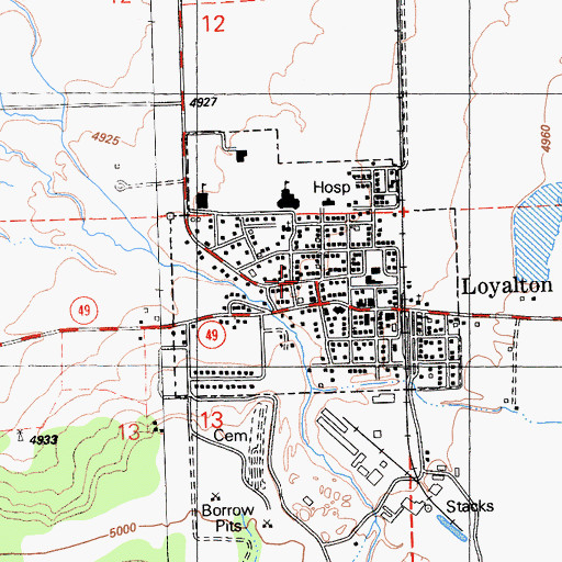 Topographic Map of City of Loyalton, CA