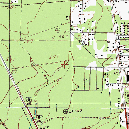 Topographic Map of City of Lumberton, TX