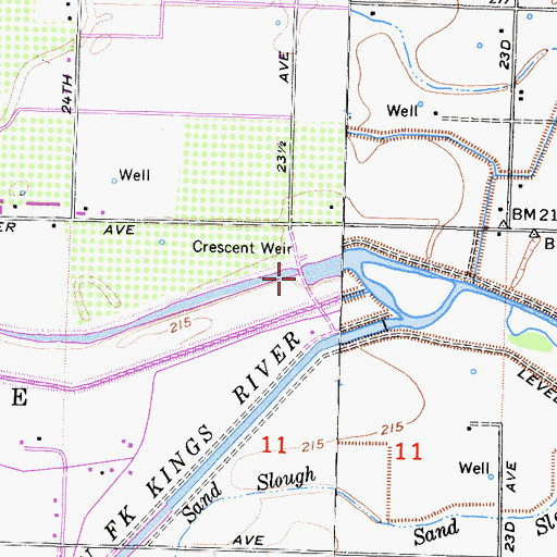 Topographic Map of Crescent Weir, CA