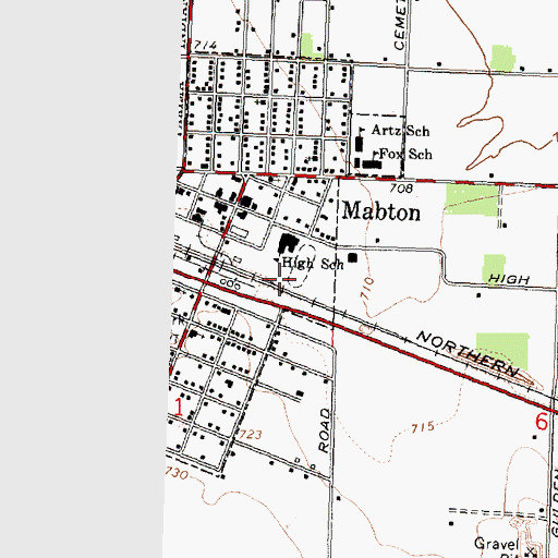 Topographic Map of City of Mabton, WA