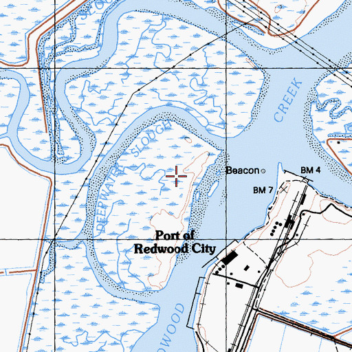 Topographic Map of City of Redwood City, CA
