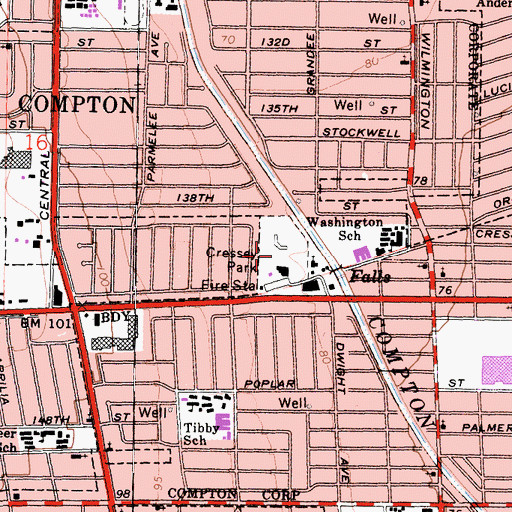 Topographic Map of Cressey Park Fire Station, CA