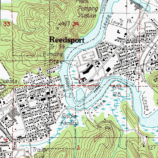 Topographic Map of City of Reedsport, OR