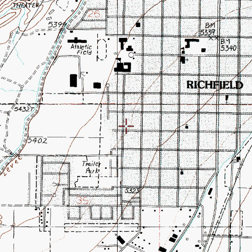 Topographic Map of City of Richfield, UT