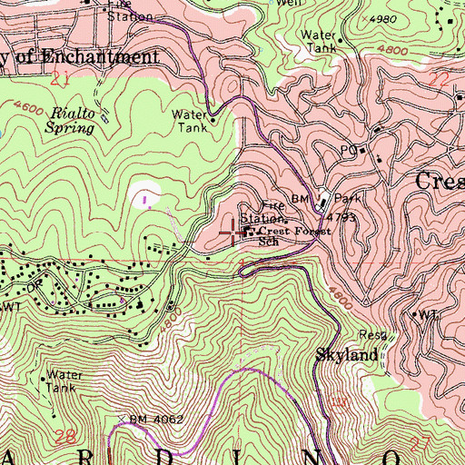 Topographic Map of Mary Tone Elementary School, CA
