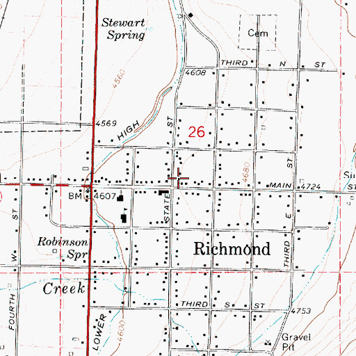 Topographic Map of City of Richmond, UT