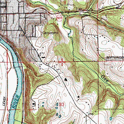 Topographic Map of City of Ridgefield, WA