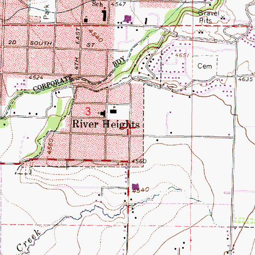 Topographic Map of City of River Heights, UT