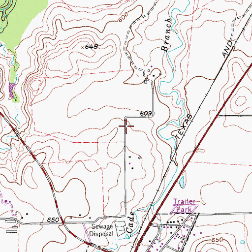 Topographic Map of City of Roanoke, TX