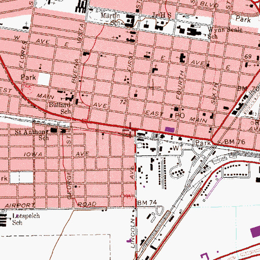 Topographic Map of City of Robstown, TX