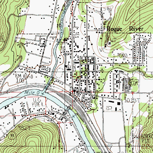 Topographic Map of City of Rogue River, OR