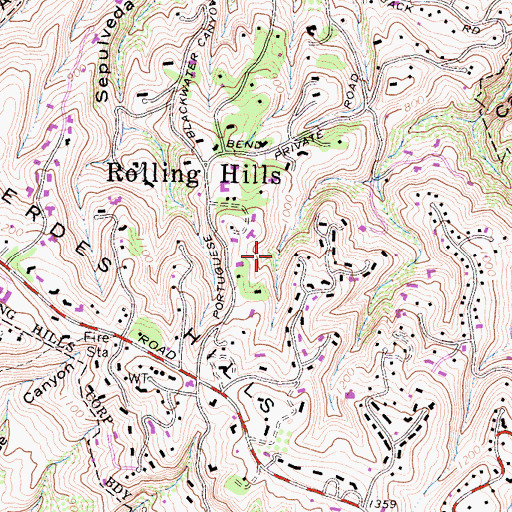Topographic Map of City of Rolling Hills, CA