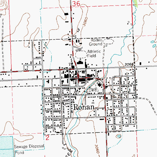 Topographic Map of City of Ronan, MT