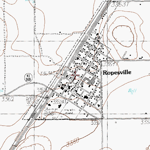 Topographic Map of City of Ropesville, TX