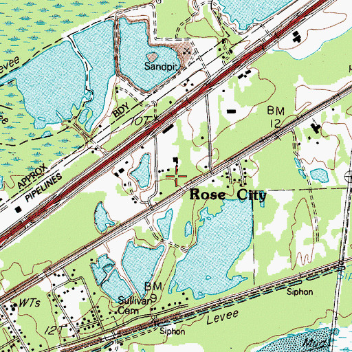 Topographic Map of City of Rose City, TX