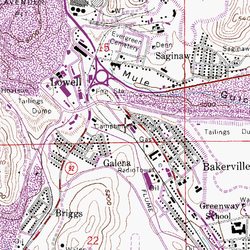 Topographic Map of Campbell, AZ