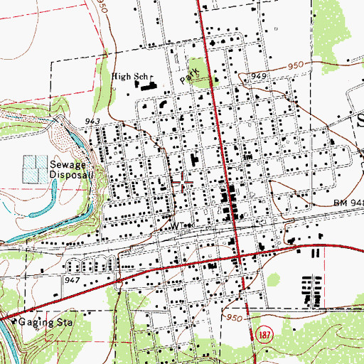 Topographic Map of City of Sabinal, TX