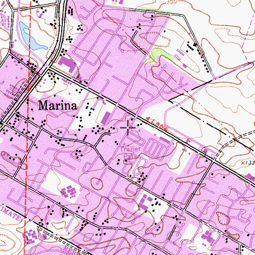 Topographic Map of City of Marina, CA