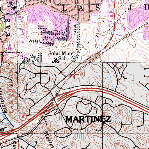 Topographic Map of City of Martinez, CA
