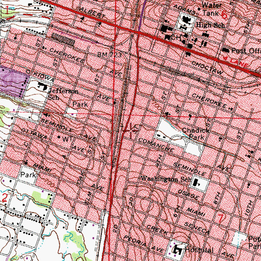 Topographic Map of City of McAlester, OK