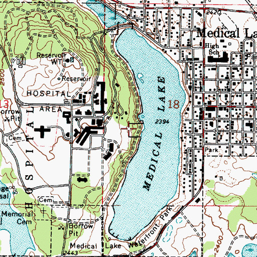 Topographic Map of City of Medical Lake, WA