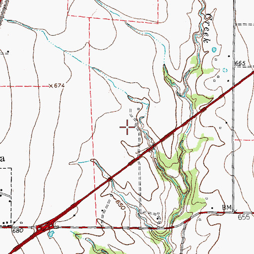 Topographic Map of City of Melissa, TX
