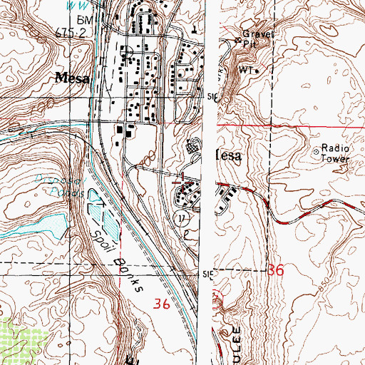 Topographic Map of City of Mesa, WA
