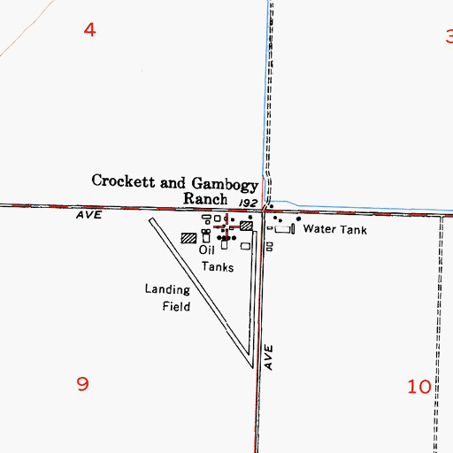 Topographic Map of Crockett and Gambogy Ranch, CA