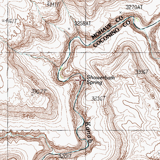 Topographic Map of Showerbath Spring, AZ