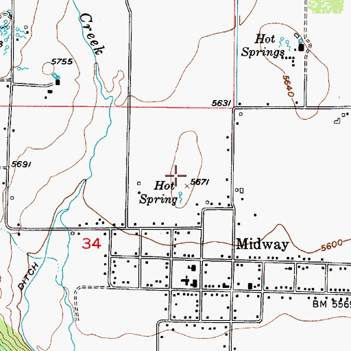 Topographic Map of City of Midway, UT