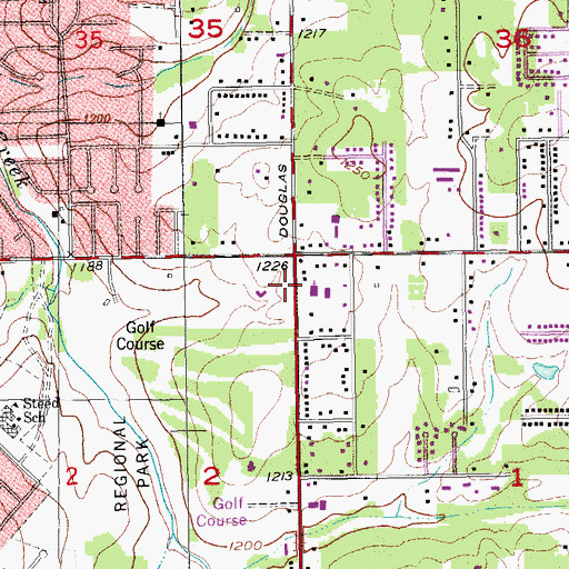 Topographic Map of City of Midwest City, OK