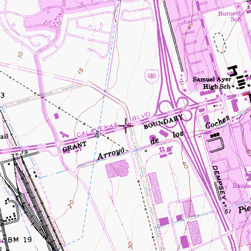 Topographic Map of City of Milpitas, CA