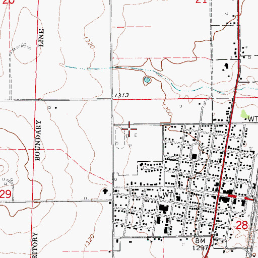 Topographic Map of City of Minco, OK