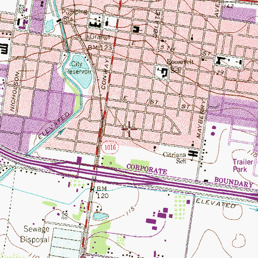 Topographic Map of City of Mission, TX