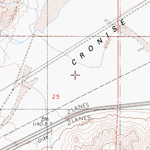 Topographic Map of Cronise Valley, CA