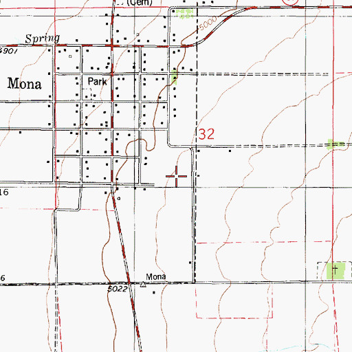 Topographic Map of City of Mona, UT