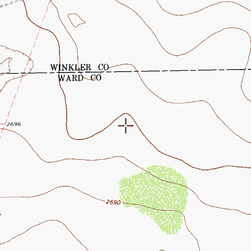 Topographic Map of City of Monahans, TX
