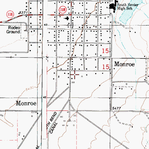 Topographic Map of City of Monroe, UT