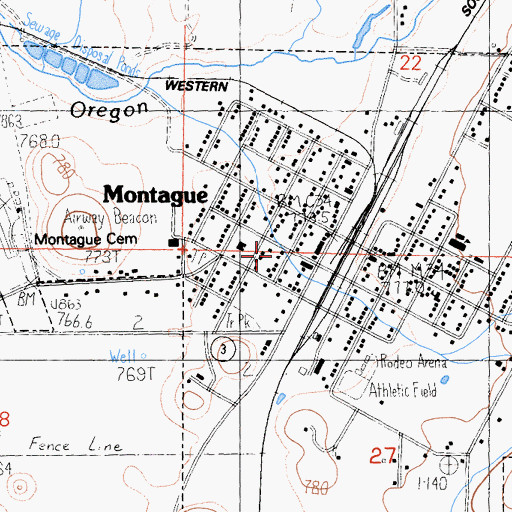 Topographic Map of City of Montague, CA