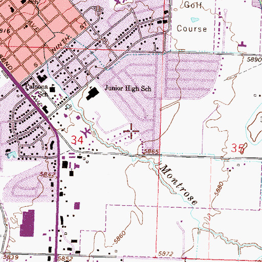 Topographic Map of City of Montrose, CO