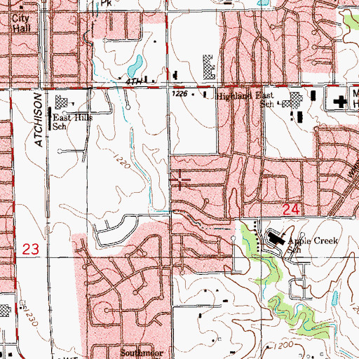 Topographic Map of City of Moore, OK