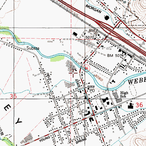 Topographic Map of City of Morgan, UT